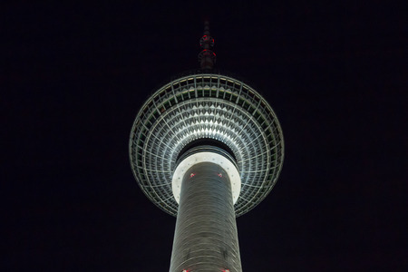 Berlin TV Tower at Nightのeditorial素材