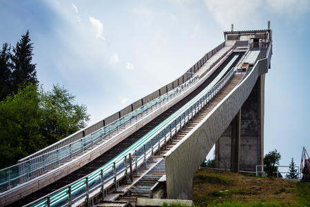 ski jump constructionの写真素材