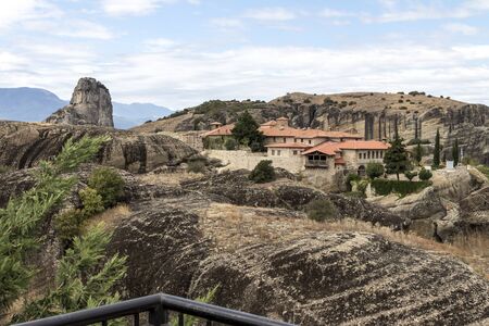 View to monastery of Holy Trinity at Meteora