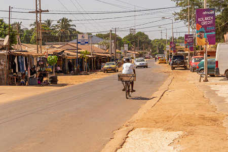 View of the street in Gambiaの写真素材