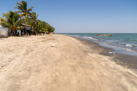 View of the beach in Banjul city, Gambiaの写真素材