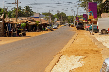 view of traditional street in african city,の写真素材