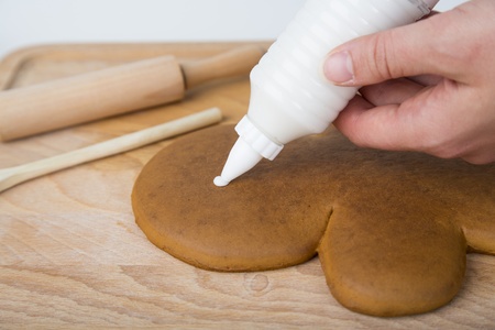 Baking Christmas cookiesの写真素材