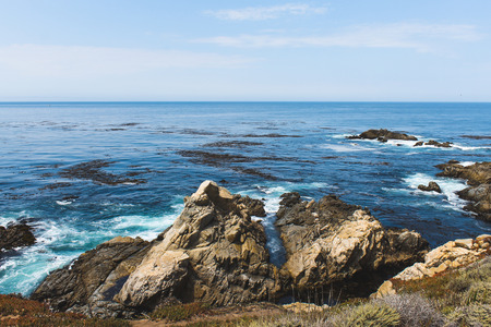 Sunrise on the Rocky Montereyの写真素材