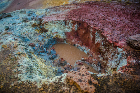 Game of colors by volcano at Iceland