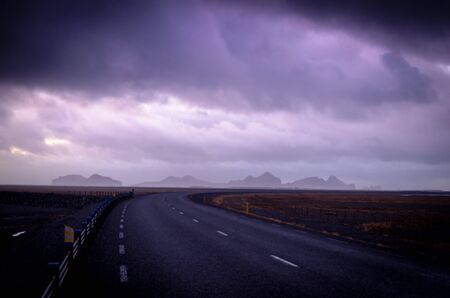 Path to the Vestmannaeyjer with shadowsの写真素材