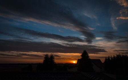Sky at fire after rainの写真素材