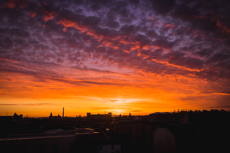 Autumn sunrise over Paisley - Scotlandの写真素材