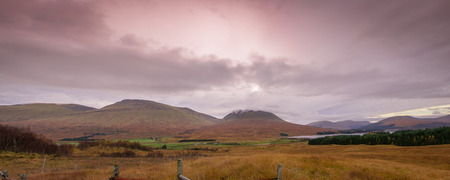 Sunrise time near Glencoe mountainsの写真素材