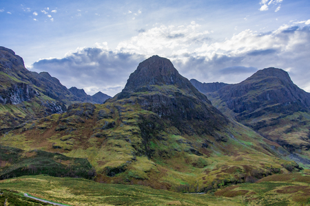 Autumn mountain panorama Glencoe - Scotlandの写真素材