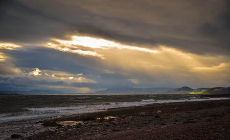 Sunset at ocean of Schottlandの写真素材