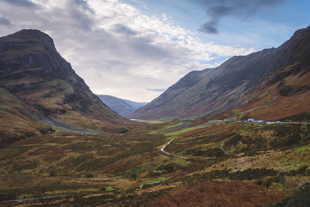 Autumn mountain panorama Glencoe - Scotlandの写真素材