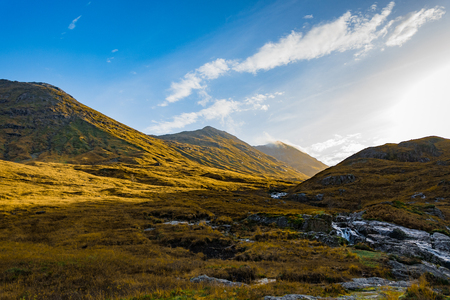Autumn mountain panorama Glencoe - Scotlandの写真素材