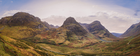 Autumn mountain panorama Glencoe - Scotlandの写真素材