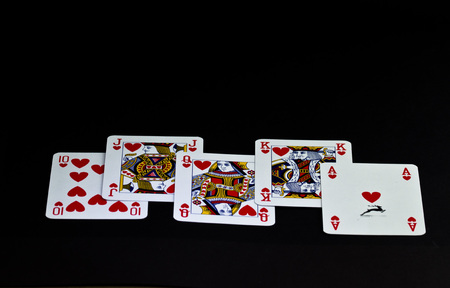 Poker cards: real scale of heartsの写真素材