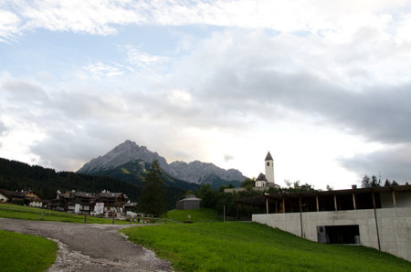 Dolomite landscapes in the summer green of Trentinoのeditorial素材