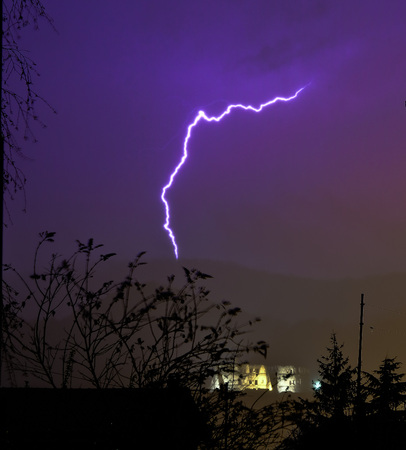 lightnings and lightning over a medieval castle