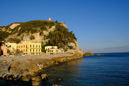 the colors of the Ligurian coast and the Mediterranean spot of varigotti in the province of Savona, Liguriaのeditorial素材