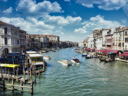 Classic view of the grand canal of Veniceの写真素材
