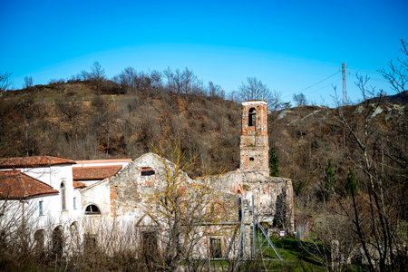 FRANCISCAN CONVENT IN RUIN of 1300 near cairo montenotte, italy