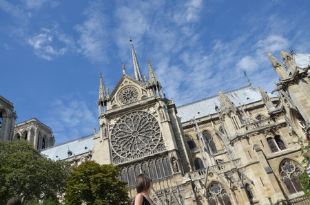 Notre Dame de Paris is a Roman Catholic church in Paris, France.の写真素材