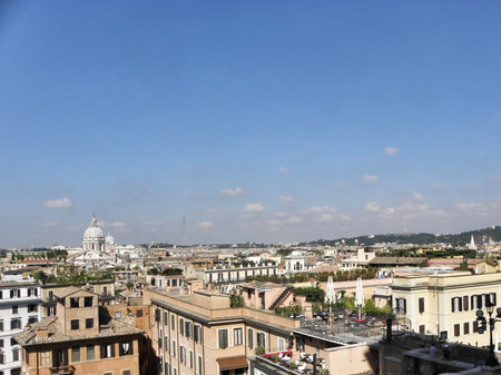 Panoramic view of Rome from the Castel Sant'Angeloの写真素材