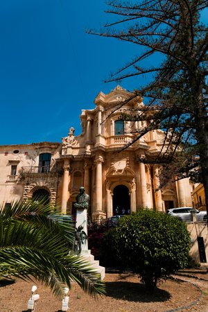 The church of San Domenico is a religious architecture of Noto, among the most important and best preserved testimonies of the Noto Baroque. in the province of Syracuse, in Sicilyの写真素材