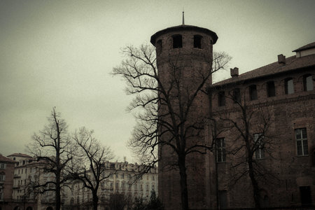 Casaforte degli Acaja is an architectural and historical complex located in the central Piazza Castello in Turin. It is a UNESCO World Heritage Site, as part of the serial site Resの写真素材