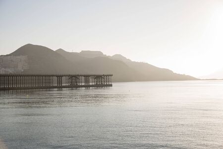old ore pier in Aguilasの写真素材
