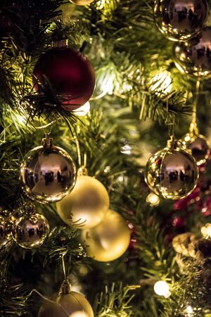 Christmas decorations lit at home