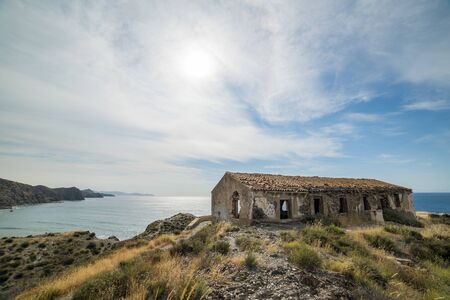 Old construction next to the Mediterranean coast of Spainの写真素材