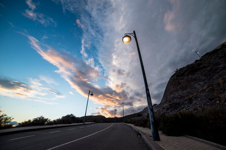 Lamppost at Sunset in the Canary Islands, Spain.