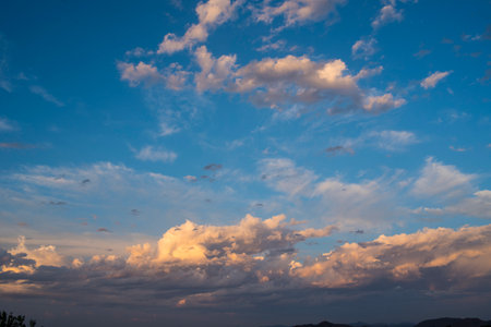 Cloudscape, Colored Clouds at Sunsetの写真素材