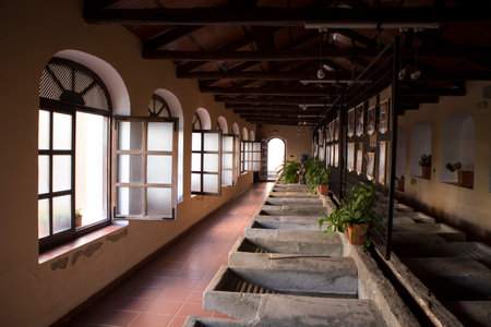 Interior of a building in the old town of Lietor, Spainの写真素材