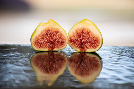 Fresh figs on the table.の写真素材
