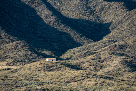 Small house in the mountains of the Teide National Park, Tenerife, Canary Islands, Spainの写真素材