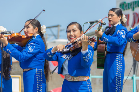 Chicago, Illinois , USA - September 10, 2017, The 26th Street Mexican Independence Parade celebrates Mexican Independence from Spain with floats, mariachi bands and dancing in the streetsのeditorial素材