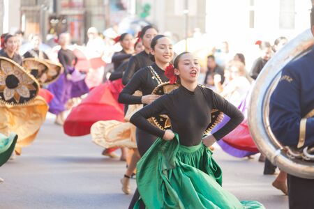Brownsville, Texas, USA - February 23, 2017, BISD Children's Charro Days Parade is part of the Charro Days Fiesta - Fiestas Mexicanas, A bi-national festival between USA and Mexico.のeditorial素材