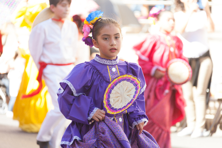 Brownsville, Texas, USA - February 23, 2017, BISD Children's Charro Days Parade is part of the Charro Days Fiesta - Fiestas Mexicanas, A bi-national festival between USA and Mexico.のeditorial素材