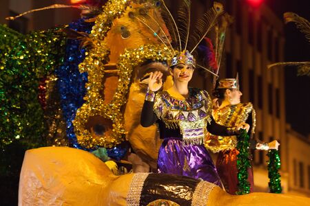 Brownsville, Texas, USA - February 24, 2017, Illuminated Night Parade is part of the Charro Days Fiesta - Fiestas Mexicanas, A bi-national festival between USA and Mexico.のeditorial素材