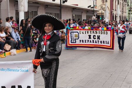 Matamoros, Tamaulipas, Mexico - March 01, 2014, Desfile Fiestas Mexicanas is part of the Charro Days Fiesta - Fiestas Mexicanas, A bi-national festival between USA and Mexico.のeditorial素材