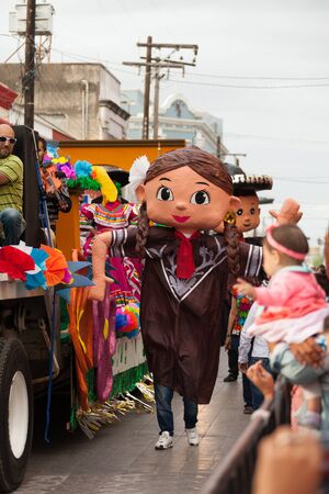 Matamoros, Tamaulipas, Mexico - February 25, 2017, Desfile Fiestas Mexicanas is part of the Charro Days Fiesta - Fiestas Mexicanas, A bi-national festival between USA and Mexico.のeditorial素材
