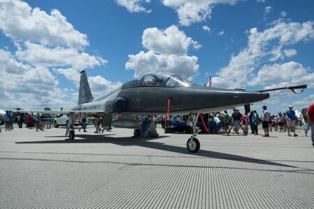 Dayton, Ohio, USA - June 25, 2017 The Vectren Dayton Air Show, Performers and static displays.のeditorial素材