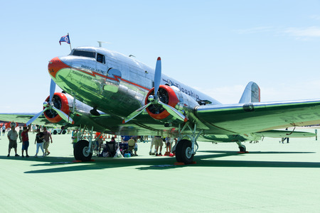 Dayton, Ohio, USA - June 19, 2016 The Vectren Dayton Air Show, Performers and static displays.のeditorial素材