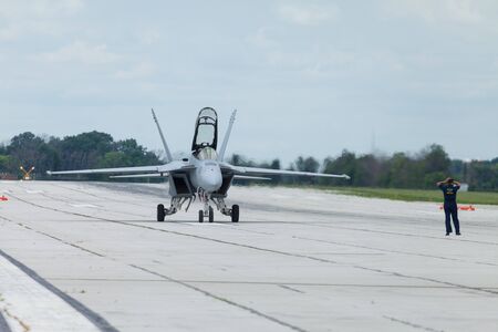 Dayton, Ohio, USA - June 21, 2015 The Vectren Dayton Air Show, Performers and static displays.のeditorial素材