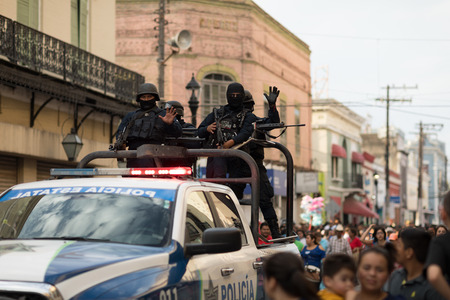 Matamoros, Tamaulipas, Mexico - February 24, 2018: Mexican armed forces during operations in north easthern Mexico.のeditorial素材