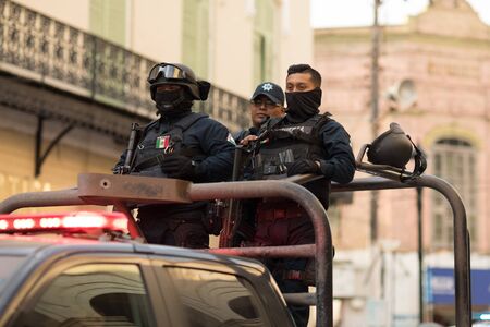 Matamoros, Tamaulipas, Mexico - February 24, 2018: Mexican armed forces during operations in north easthern Mexico.のeditorial素材