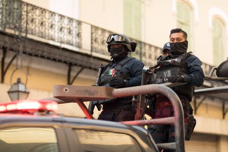 Matamoros, Tamaulipas, Mexico - February 24, 2018: Mexican armed forces during operations in north easthern Mexico.のeditorial素材