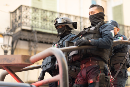 Matamoros, Tamaulipas, Mexico - February 24, 2018: Mexican armed forces during operations in north easthern Mexico.のeditorial素材