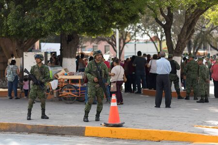 Matamoros, Tamaulipas, Mexico - February 24, 2018: Mexican armed forces during operations in north easthern Mexico.のeditorial素材